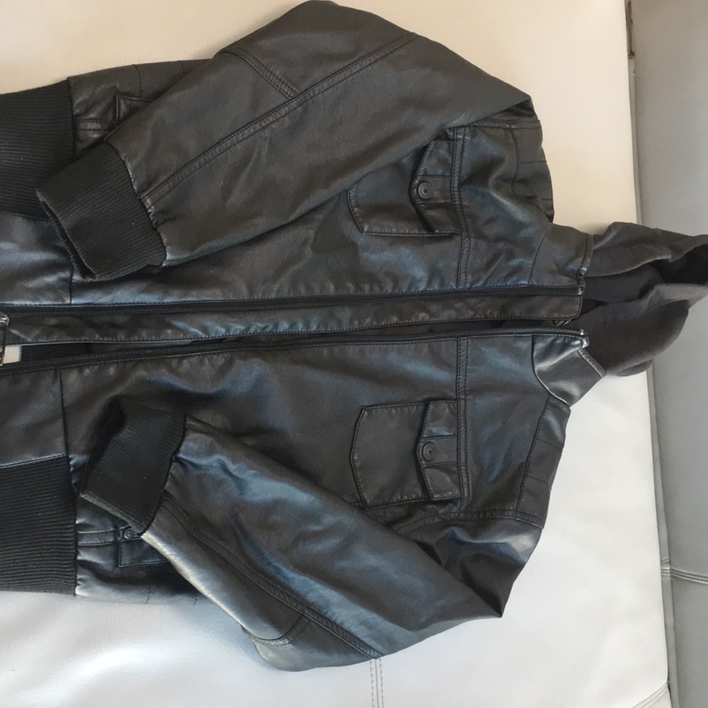 Black leather jacket